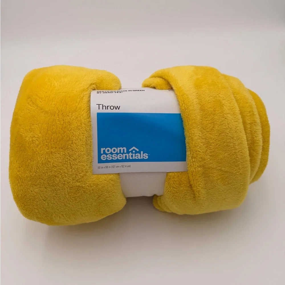 Room Essentials Bright Yellow Throw 50” x 60”